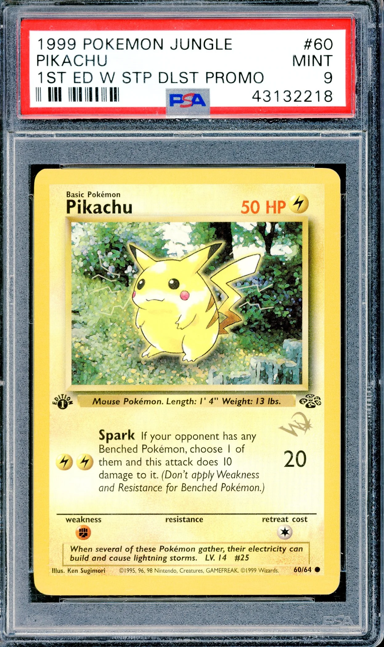 PSA 9 Pikachu (60/64) [Pokemon Jungle 1st Edition Stamp Promo]