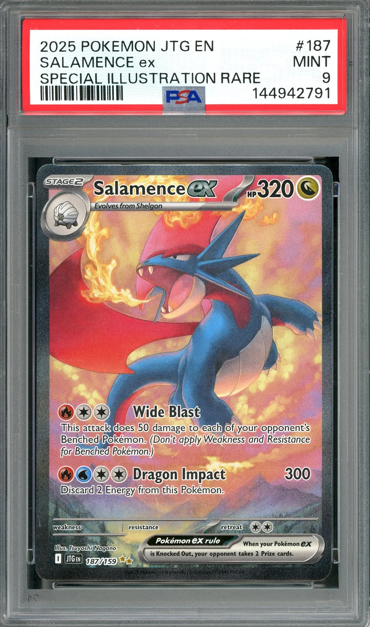 PSA 9 Salamence EX SIR (187/159) [Pokemon Journey Together]