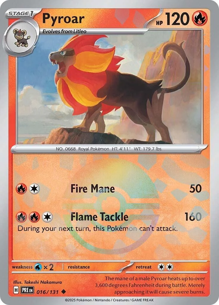 Pyroar (Poke Ball Pattern) (016/131) (SV: Prismatic Evolutions)