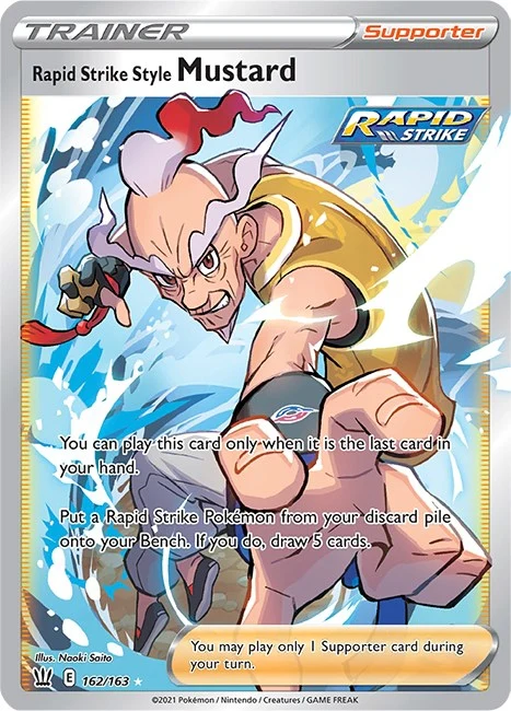 Rapid Strike Style Mustard (Full Art) (162/163) (SWSH05: Battle Styles)