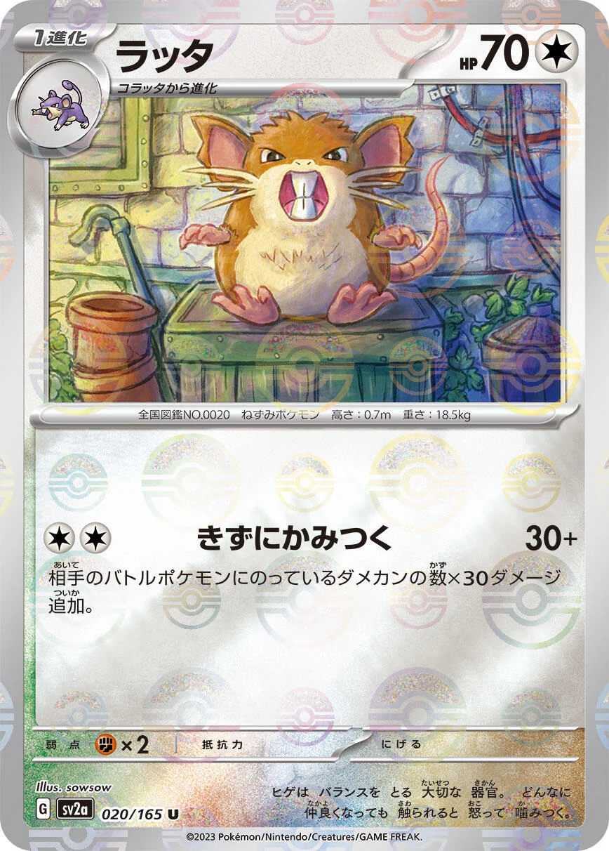 Raticate (Poke Ball Pattern) (020/165) (SV2a: Pokemon Card 151)
