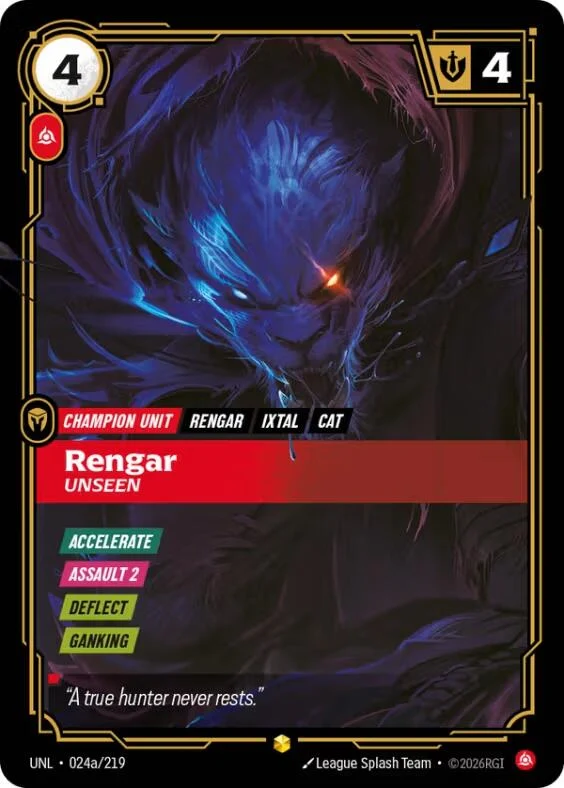 Rengar - Unseen (Alternate Art) (024a/219) (Unleashed)