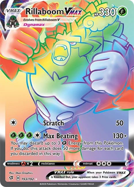 Rillaboom VMAX (Secret) (193/192) (SWSH02: Rebel Clash)