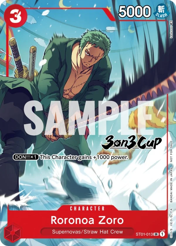 Roronoa Zoro (3-on-3 Cup) [Participant] (ST01-013) (One Piece Promotion Cards)