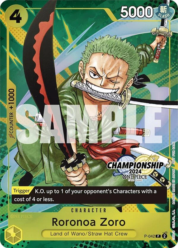 Roronoa Zoro (CS 2024 Event Pack Finalist) (P-042) (One Piece Promotion Cards)