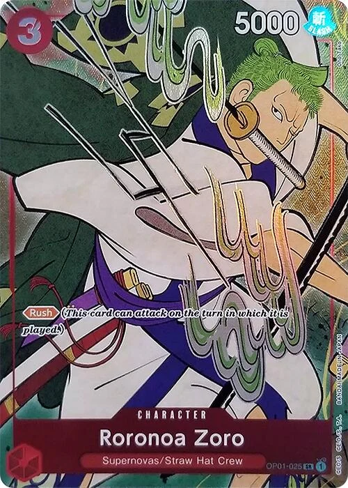Roronoa Zoro (English Version 1st Anniversary Set) (OP01-025) (One Piece Promotion Cards)