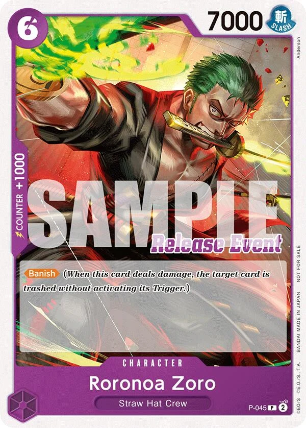 Roronoa Zoro (ST15 - ST20 Release Event Pack) (P-045) (One Piece Promotion Cards)