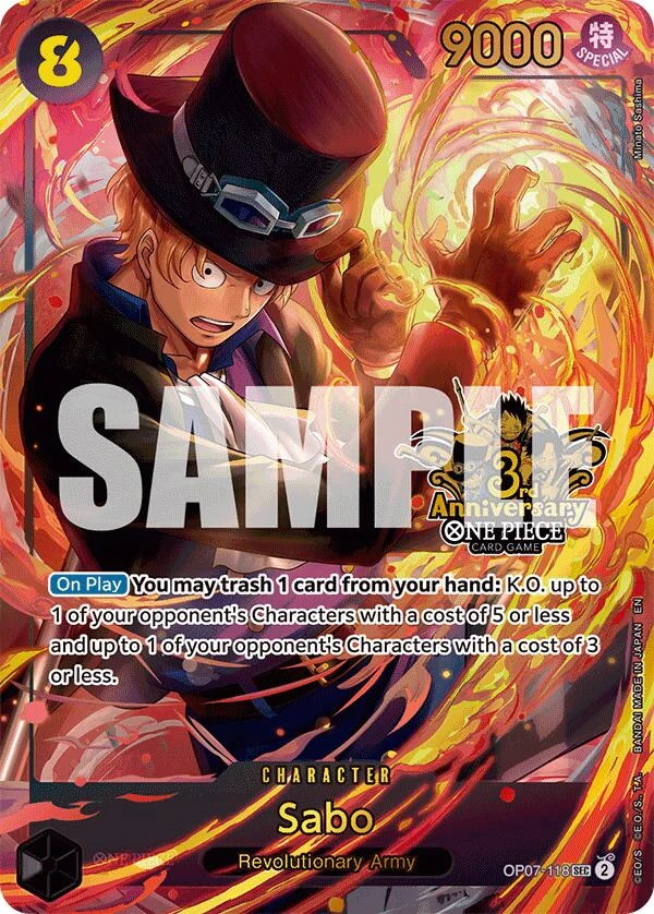Sabo (Japanese Version 3rd Anniversary Set) (OP07-118) (One Piece Promotion Cards)