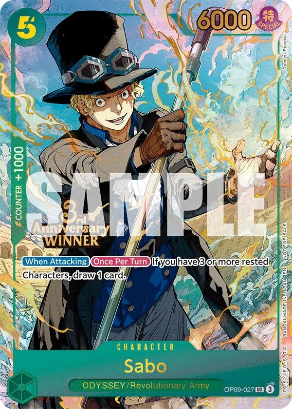 Sabo - OP09-027 (3rd Anniversary Winner) (OP09-027) (One Piece Promotion Cards)