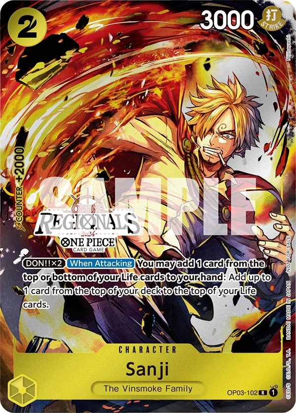 Sanji (Online Regional 2024) [Participant] (OP03-102) (One Piece Promotion Cards)