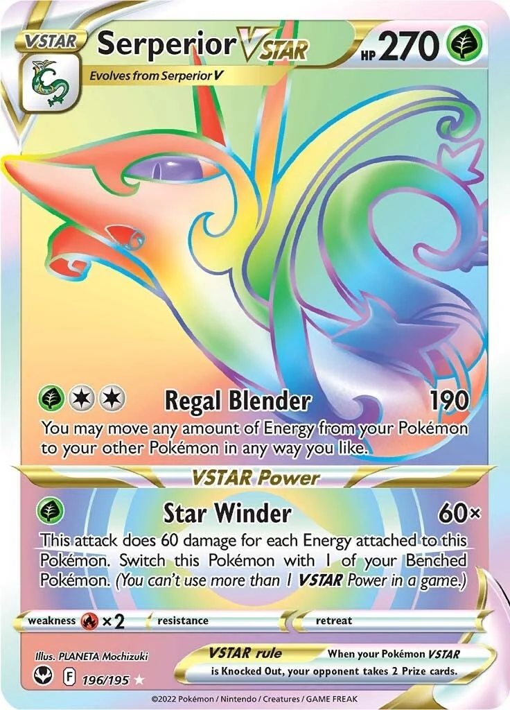 Serperior VSTAR (Secret) (196/195) (SWSH12: Silver Tempest)