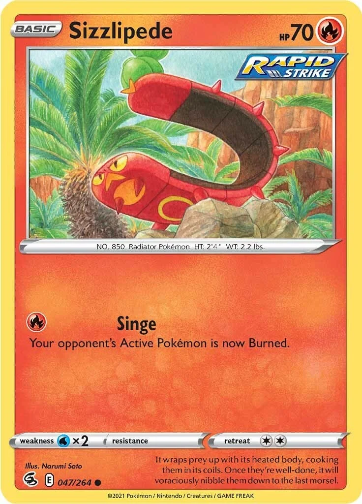 Sizzlipede (47) (047/264) (SWSH08: Fusion Strike)