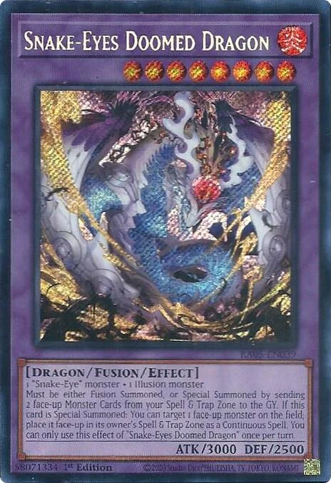 Snake-Eyes Doomed Dragon (Secret Rare) (RA05-EN039) (Rarity Collection 5)