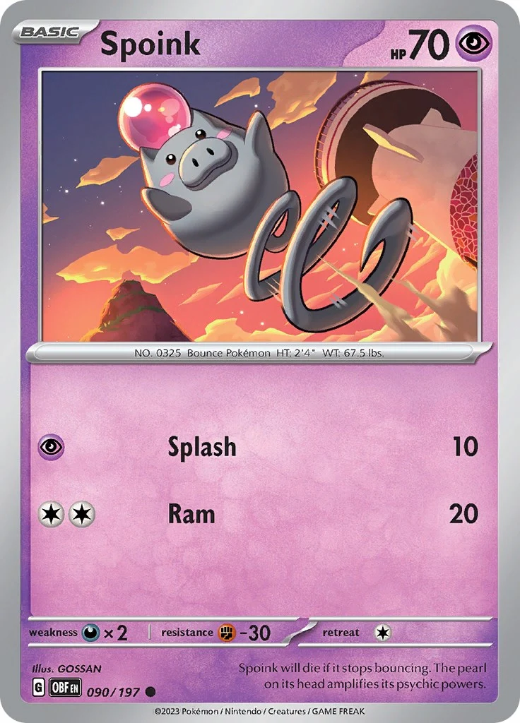 Spoink (090/197) (SV03: Obsidian Flames)