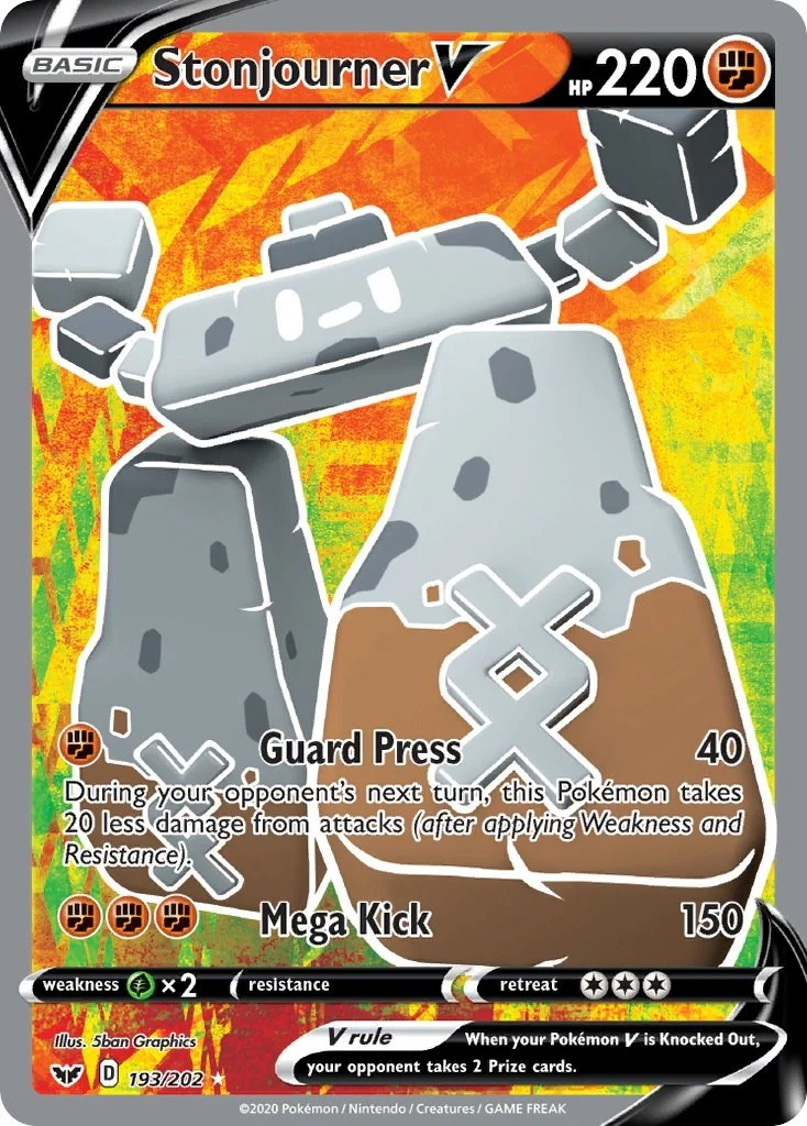 Stonjourner V (Full Art) (193/202) (SWSH01: Sword & Shield Base Set)
