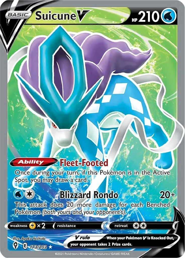 Suicune V (Full Art) (173/203) (SWSH07: Evolving Skies)