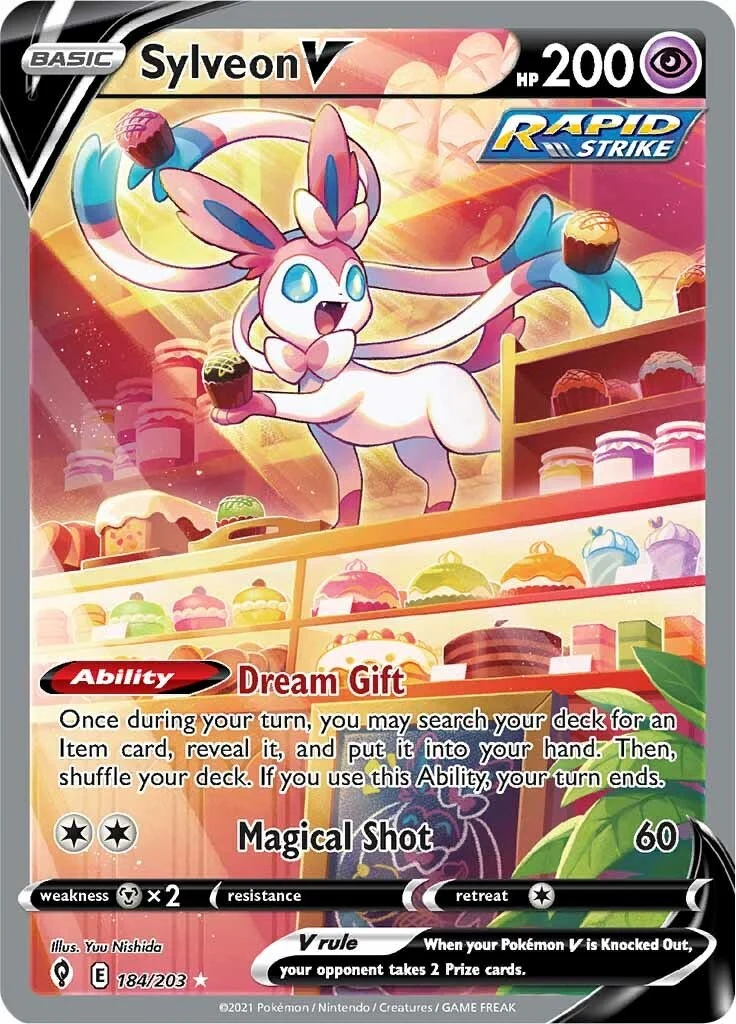 Sylveon V (Alternate Full Art) (184/203) (SWSH07: Evolving Skies)