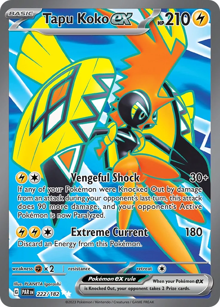 Tapu Koko ex (222/182) (SV04: Paradox Rift)