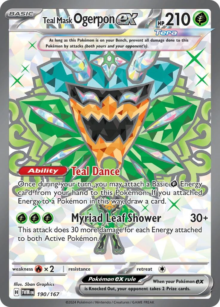 Teal Mask Ogerpon ex (190/167) (SV06: Twilight Masquerade)