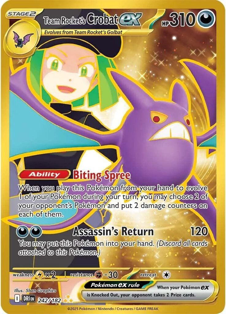 Team Rocket's Crobat ex (242/182) (SV10: Destined Rivals)