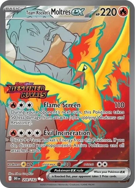 Team Rocket's Moltres ex - 208/182 (Destined Rivals Stamp) (208/182)