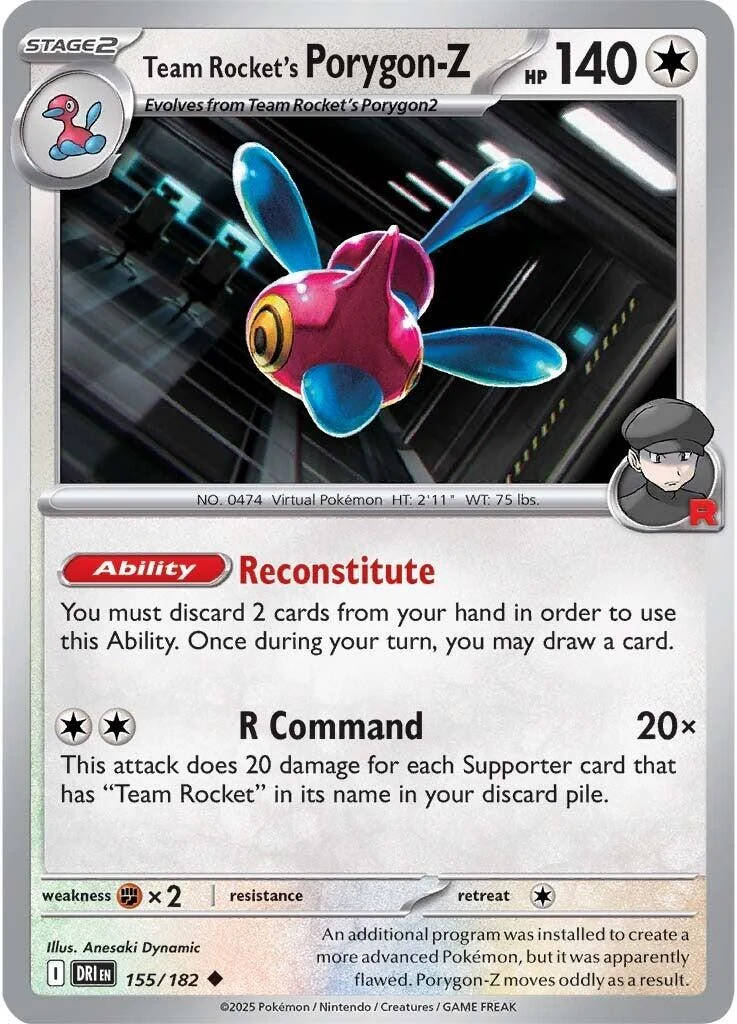 Team Rocket's Porygon-Z (155/182) (SV10: Destined Rivals)