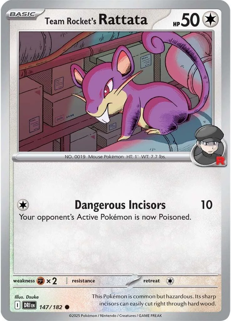 Team Rocket's Rattata (147/182) (SV10: Destined Rivals)