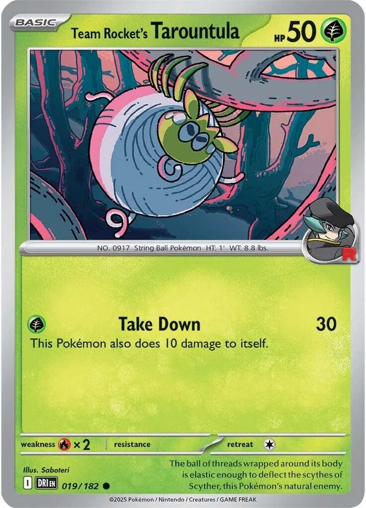 Team Rocket's Tarountula (019/182) (SV10: Destined Rivals)