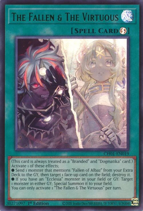 The Fallen & The Virtuous (CH01-EN019) (THE CHRONICLES DECK: The Fallen & The Virtuous (All-Foil Edition))