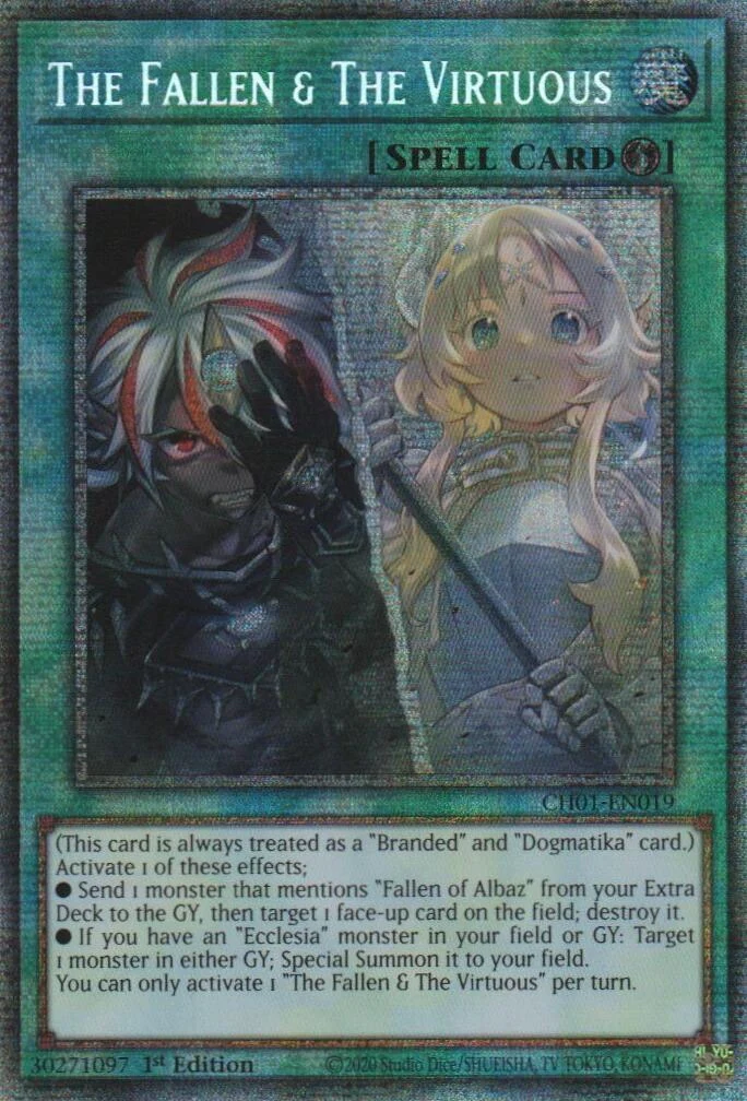 The Fallen & The Virtuous (Starlight Rare) (CH01-EN019) (THE CHRONICLES DECK: The Fallen & The Virtuous (All-Foil Edition))