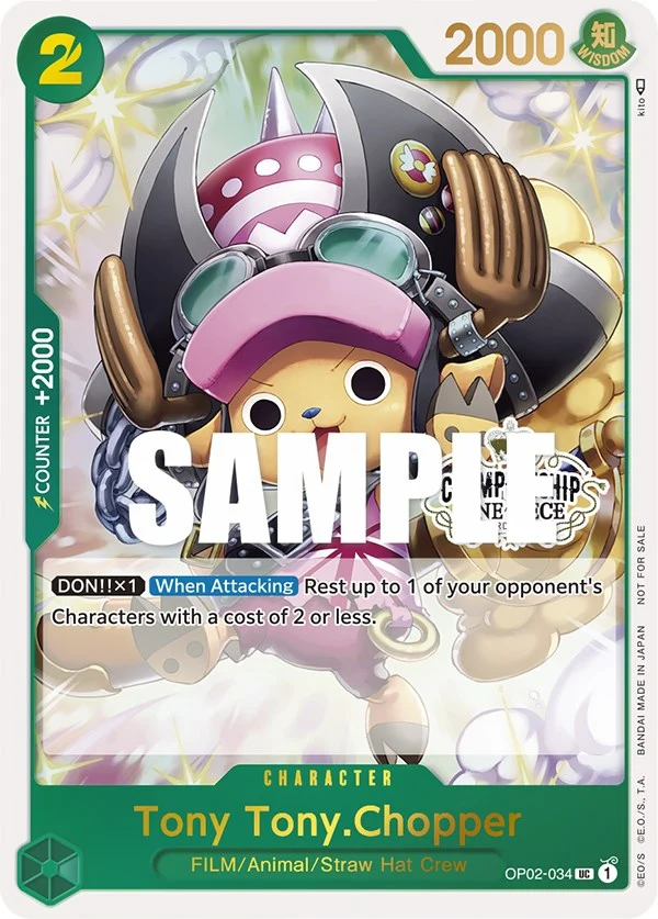 Tony Tony.Chopper (Store Championship Participation Pack) (OP02-034) (One Piece Promotion Cards)