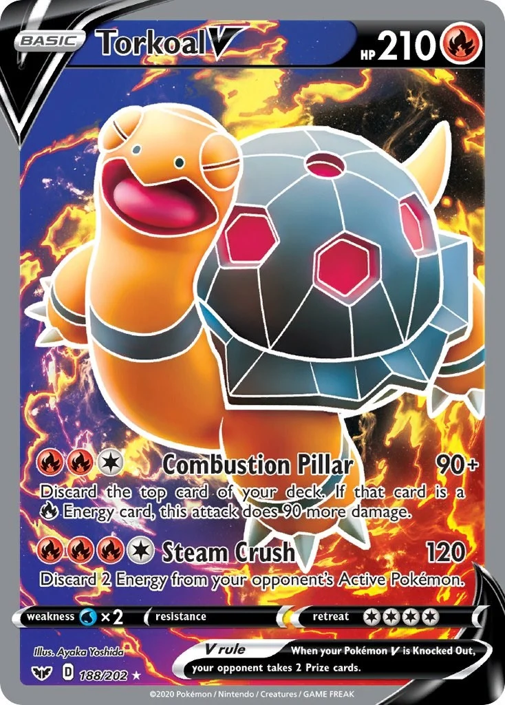 Torkoal V (Full Art) (188/202) (SWSH01: Sword & Shield Base Set)