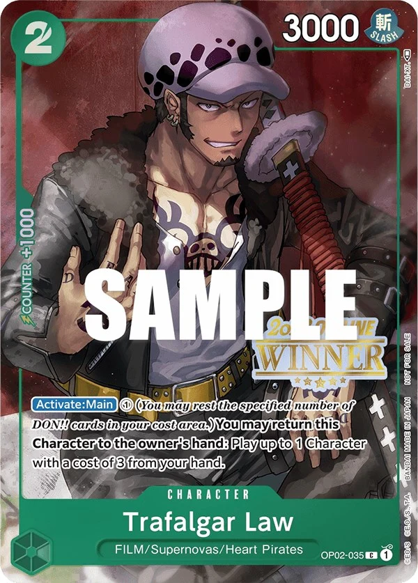 Trafalgar Law (Offline Regional 2023) [Winner] (OP02-035) (One Piece Promotion Cards)