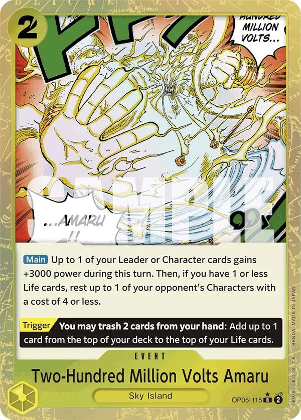 Two-Hundred Million Volts Amaru (Textured Foil) (OP05-115) (Premium Booster -The Best-)