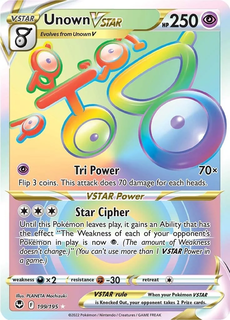 Unown VSTAR (Secret) (199/195) (SWSH12: Silver Tempest)