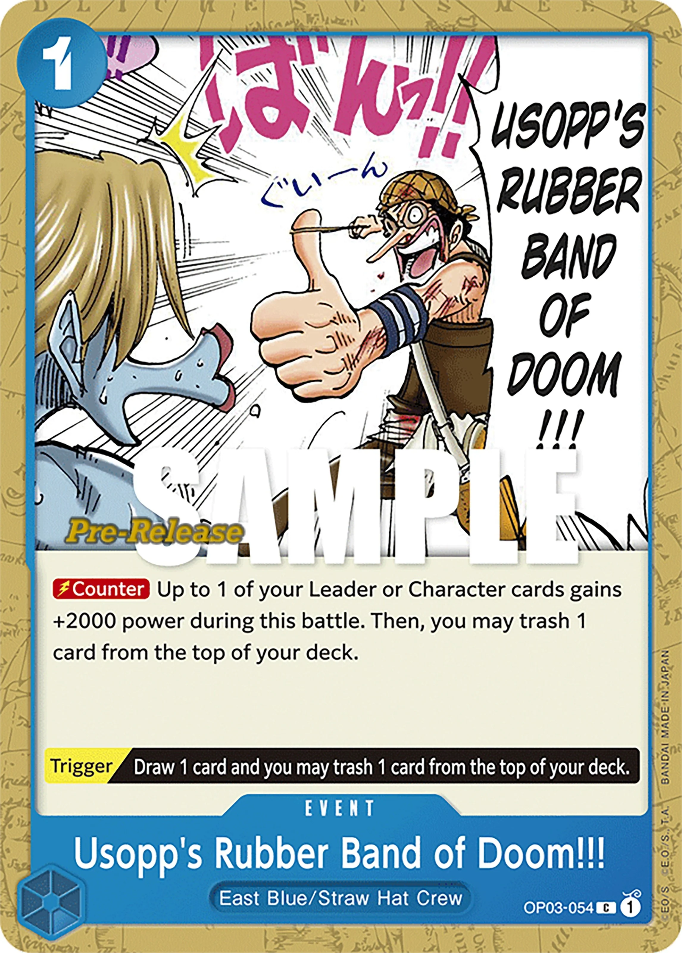 Usopp's Rubber Band of Doom!!! (OP03-054) (Pillars of Strength Pre-Release Cards)