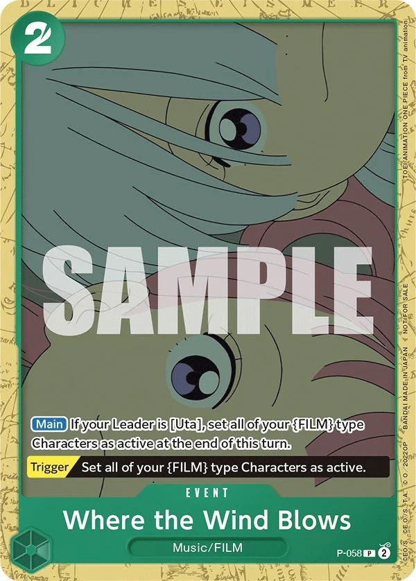 Where the Wind Blows (Starter Deck 11: Uta Deck Battle) (P-058) (One Piece Promotion Cards)