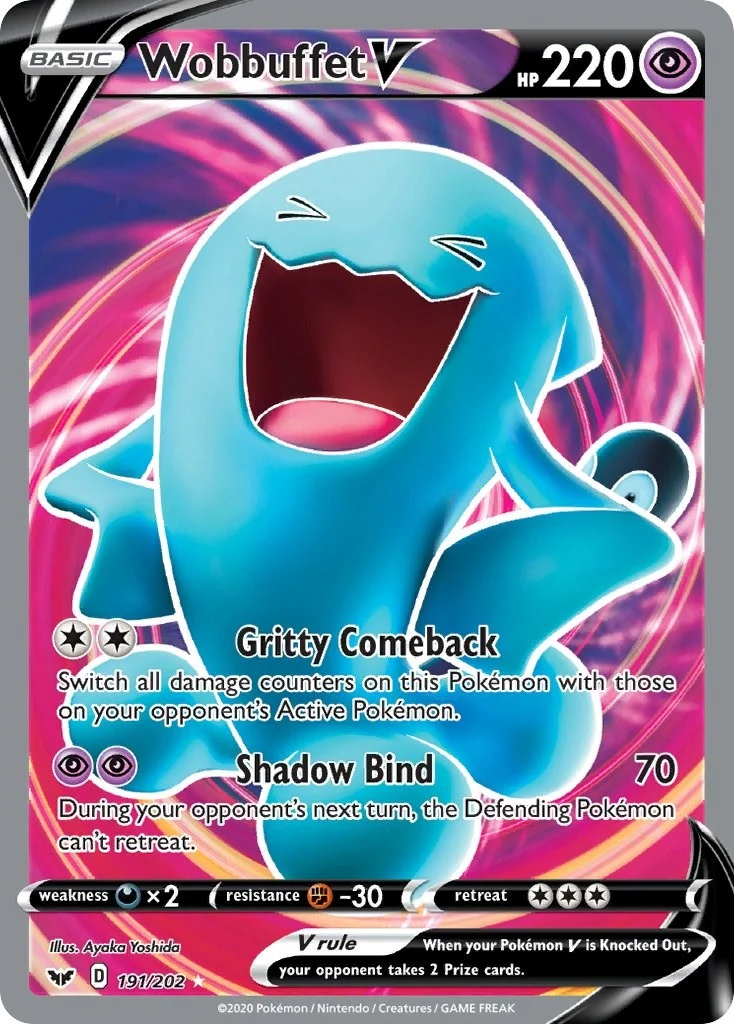 Wobbuffet V (Full Art) (191/202) (SWSH01: Sword & Shield Base Set)
