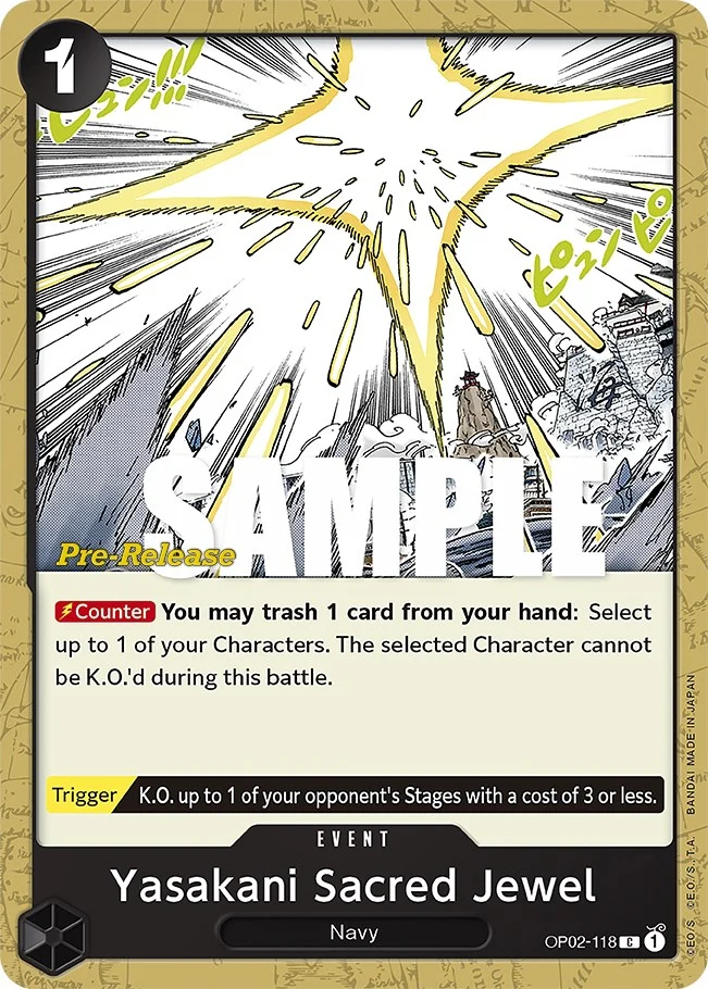 Yasakani Sacred Jewel (OP02-118) (Paramount War Pre-Release Cards)