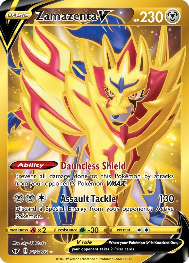 Zamazenta V (Secret) (212/202) (SWSH01: Sword & Shield Base Set)