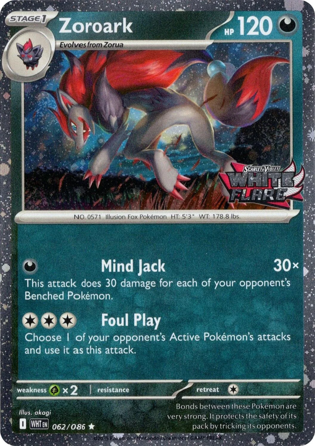 Zoroark (White Flare Stamped) (062/086)